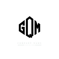 GQM letter logo design with polygon shape. GQM polygon logo monogram. GQM cube logo design. GQM hexagon vector logo template white and black colors. GQM monogram, GQM business and real estate logo. 