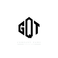 GQT letter logo design with polygon shape. GQT polygon logo monogram. GQT cube logo design. GQT hexagon vector logo template white and black colors. GQT monogram, GQT business and real estate logo. 
