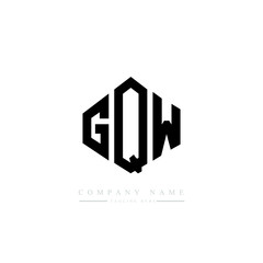 GQW letter logo design with polygon shape. GQW polygon logo monogram. GQW cube logo design. GQW hexagon vector logo template white and black colors. GQW monogram, GQW business and real estate logo. 