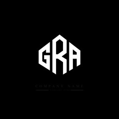 GRA letter logo design with polygon shape. GRA polygon logo monogram. GRA cube logo design. GRA hexagon vector logo template white and black colors. GRA monogram, GRA business and real estate logo. 