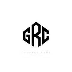 GRC letter logo design with polygon shape. GRC polygon logo monogram. GRC cube logo design. GRC hexagon vector logo template white and black colors. GRC monogram, GRC business and real estate logo. 