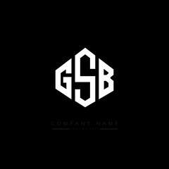 GSB letter logo design with polygon shape. GSB polygon logo monogram. GSB cube logo design. GSB hexagon vector logo template white and black colors. GSB monogram, GSB business and real estate logo 