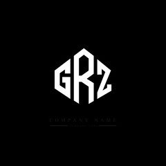 GRZ letter logo design with polygon shape. GRZ polygon logo monogram. GRZ cube logo design. GRZ hexagon vector logo template white and black colors. GRZ monogram, GRZ business and real estate logo. 
