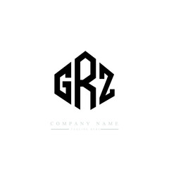 GRZ letter logo design with polygon shape. GRZ polygon logo monogram. GRZ cube logo design. GRZ hexagon vector logo template white and black colors. GRZ monogram, GRZ business and real estate logo. 