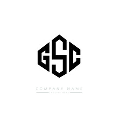 GSC letter logo design with polygon shape. GSC polygon logo monogram. GSC cube logo design. GSC hexagon vector logo template white and black colors. GSC monogram, GSC business and real estate logo. 