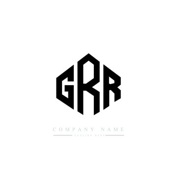 GRR letter logo design with polygon shape. GRR polygon logo monogram. GRR cube logo design. GRR hexagon vector logo template white and black colors. GRR monogram, GRR business and real estate logo. 