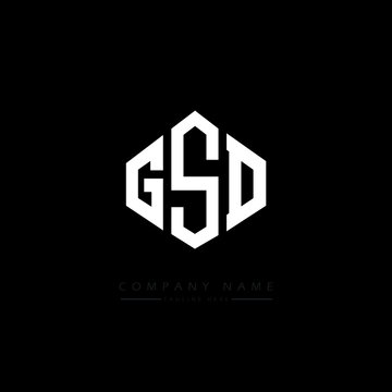 GSD letter logo design with polygon shape. GSD polygon logo monogram. GSD cube logo design. GSD hexagon vector logo template white and black colors. GSD monogram, GSD business and real estate logo. 