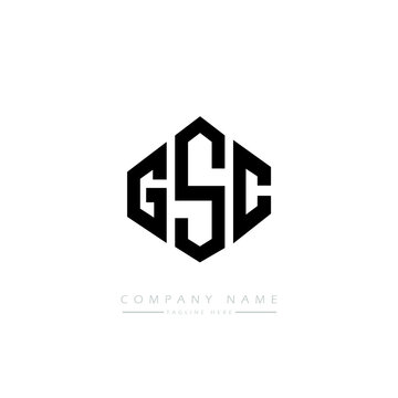 GSC letter logo design with polygon shape. GSC polygon logo monogram. GSC cube logo design. GSC hexagon vector logo template white and black colors. GSC monogram, GSC business and real estate logo. 