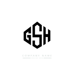 GSH letter logo design with polygon shape. GSH polygon logo monogram. GSH cube logo design. GSH hexagon vector logo template white and black colors. GSH monogram, GSH business and real estate logo. 