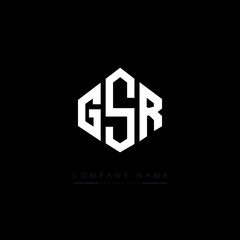 GSR letter logo design with polygon shape. GSR polygon logo monogram. GSR cube logo design. GSR hexagon vector logo template white and black colors. GSR monogram, GSR business and real estate logo. 