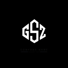 GSZ letter logo design with polygon shape. GSZ polygon logo monogram. GSZ cube logo design. GSZ hexagon vector logo template white and black colors. GSZ monogram, GSZ business and real estate logo. 
