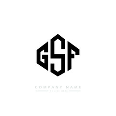 GSF letter logo design with polygon shape. GSF polygon logo monogram. GSF cube logo design. GSF hexagon vector logo template white and black colors. GSF monogram, GSF business and real estate logo. 