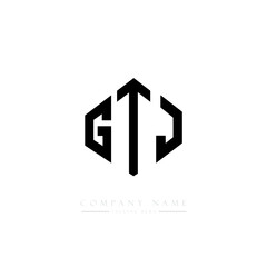 GTJ letter logo design with polygon shape. GTJ polygon logo monogram. GTJ cube logo design. GTJ hexagon vector logo template white and black colors. GTJ monogram, GTJ business and real estate logo. 