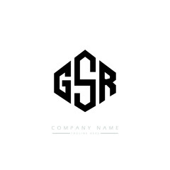 GSR letter logo design with polygon shape. GSR polygon logo monogram. GSR cube logo design. GSR hexagon vector logo template white and black colors. GSR monogram, GSR business and real estate logo. 