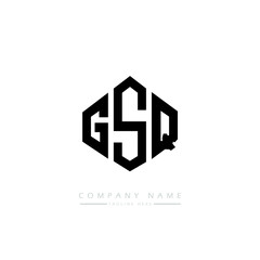 GSQ letter logo design with polygon shape. GSQ polygon logo monogram. GSQ cube logo design. GSQ hexagon vector logo template white and black colors. GSQ monogram, GSQ business and real estate logo. 