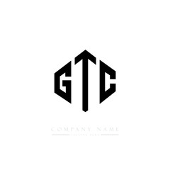 Fototapeta premium GTC letter logo design with polygon shape. GTC polygon logo monogram. GTC cube logo design. GTC hexagon vector logo template white and black colors. GTC monogram, GTC business and real estate logo. 