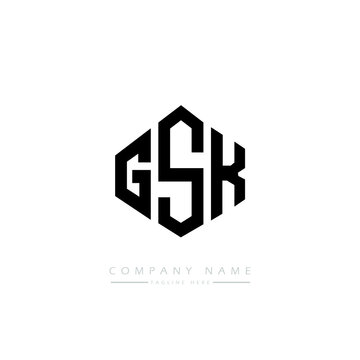 GSK letter logo design with polygon shape. GSK polygon logo monogram. GSK cube logo design. GSK hexagon vector logo template white and black colors. GSK monogram, GSK business and real estate logo. 
