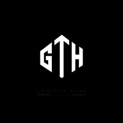 GTH letter logo design with polygon shape. GTH polygon logo monogram. GTH cube logo design. GTH hexagon vector logo template white and black colors. GTH monogram, GTH business and real estate logo. 