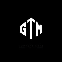 GTM letter logo design with polygon shape. GTM polygon logo monogram. GTM cube logo design. GTM hexagon vector logo template white and black colors. GTM monogram, GTM business and real estate logo. 