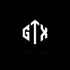 GTX letter logo design with polygon shape. GTX polygon logo monogram. GTX cube logo design. GTX hexagon vector logo template white and black colors. GTX monogram, GTX business and real estate logo. 