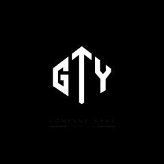 GTY letter logo design with polygon shape. GTY polygon logo monogram. GTY cube logo design. GTY hexagon vector logo template white and black colors. GTY monogram, GTY business and real estate logo.  