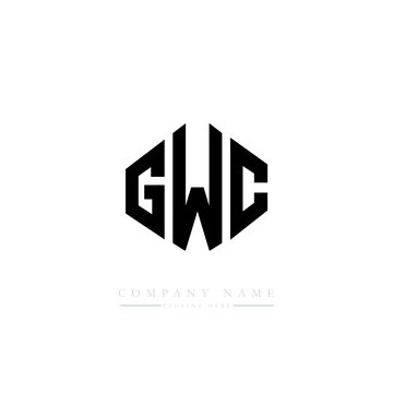 GWC letter logo design with polygon shape. GWC polygon logo monogram. GWC cube logo design. GWC hexagon vector logo template white and black colors. GWC monogram, GWC business and real estate logo. 
