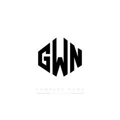 GWN letter logo design with polygon shape. GWN polygon logo monogram. GWN cube logo design. GWN hexagon vector logo template white and black colors. GWN monogram, GWN business and real estate logo.  © mamun25g