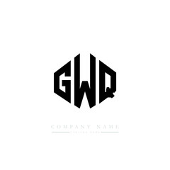 GWQ letter logo design with polygon shape. GWQ polygon logo monogram. GWQ cube logo design. GWQ hexagon vector logo template white and black colors. GWQ monogram, GWQ business and real estate logo. 