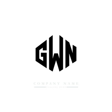 GWN letter logo design with polygon shape. GWN polygon logo monogram. GWN cube logo design. GWN hexagon vector logo template white and black colors. GWN monogram, GWN business and real estate logo. 