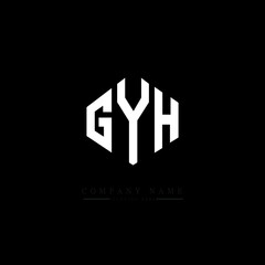 GYH letter logo design with polygon shape. GYH polygon logo monogram. GYH cube logo design. GYH hexagon vector logo template white and black colors. GYH monogram, GYH business and real estate logo. 