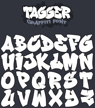 Tagger - A graffiti styled vector font.
100% vector. Move the letters around and form your own words. Made by MindGem, a professional graffiti artists with more than 30 years of cutting edge graffiti 