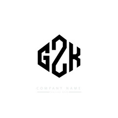 GZK letter logo design with polygon shape. GZK polygon logo monogram. GZK cube logo design. GZK hexagon vector logo template white and black colors. GZK monogram, GZK business and real estate logo. 