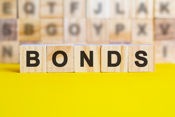word Bonds made with wood building blocks