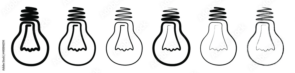 Canvas Prints light bulb icon. set of linear light bulb icons. vector illustration. light bulb vector icons. black