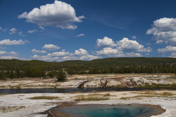 Geothermal feature at Yellowstone National Park, Wyoming, USA
