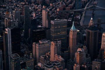 An Aerial View of Lower Manhattan and East River in New York City