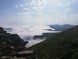 clouds over the mountains