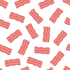 seamless pattern with slice of bacon, healthy food