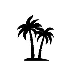 Obraz premium Isolated palm tree on the white background. Palm Tree silhouettes.