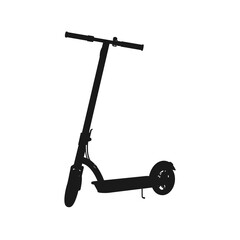 Realistic silhouette of electric scooter. Black icon on a white background.