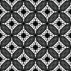 floral seamless pattern background. Geometric ornament for wallpapers and backgrounds. pattern with Black and white color. 