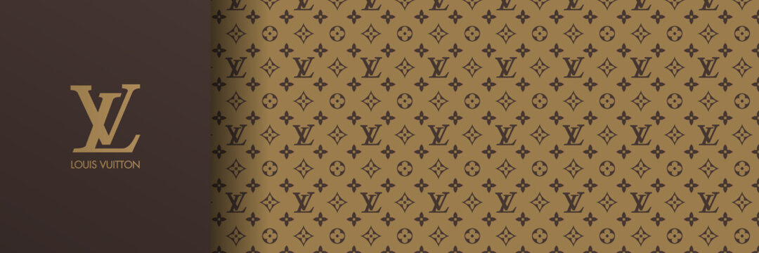 Louis Vuitton horizontal banner. Official gold background.