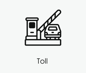 Toll vector icon. Editable stroke. Symbol in Line Art Style for Design, Presentation, Website or Apps Elements, Logo. Pixel vector graphics - Vector