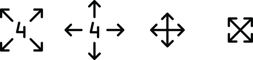 Obraz premium 4 way stretch icon ,vector illustration