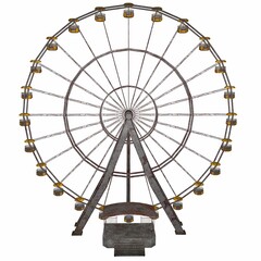 The old horror Ferris Wheel 3d-illustration 3d-rendering - obrazy, fototapety, plakaty