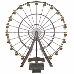 Deurstickers The old horror Ferris Wheel 3d-illustration 3d-rendering © Коля Герасимов