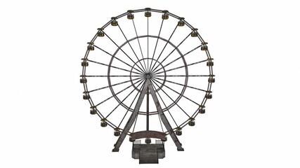 The old horror Ferris Wheel 3d-illustration 3d-rendering