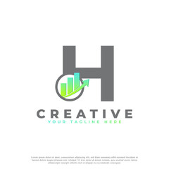 Letter H Financial Institute Advisors Logo. Business Professional Statistic Logo Template