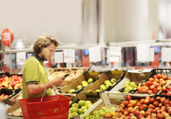 Man buying fruits at the market