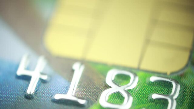 Bank credit card number close up